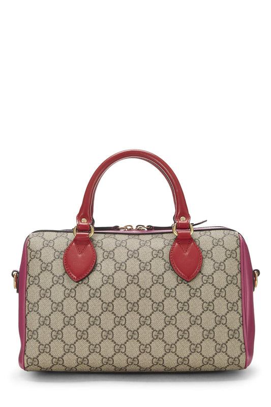 Gucci, sac à main Boston en toile suprême multicolore GG, petit modèle, d'occasion