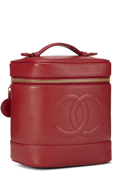 Chanel, tocador Timeless de Caviar rojo Pre-Loved, rojo