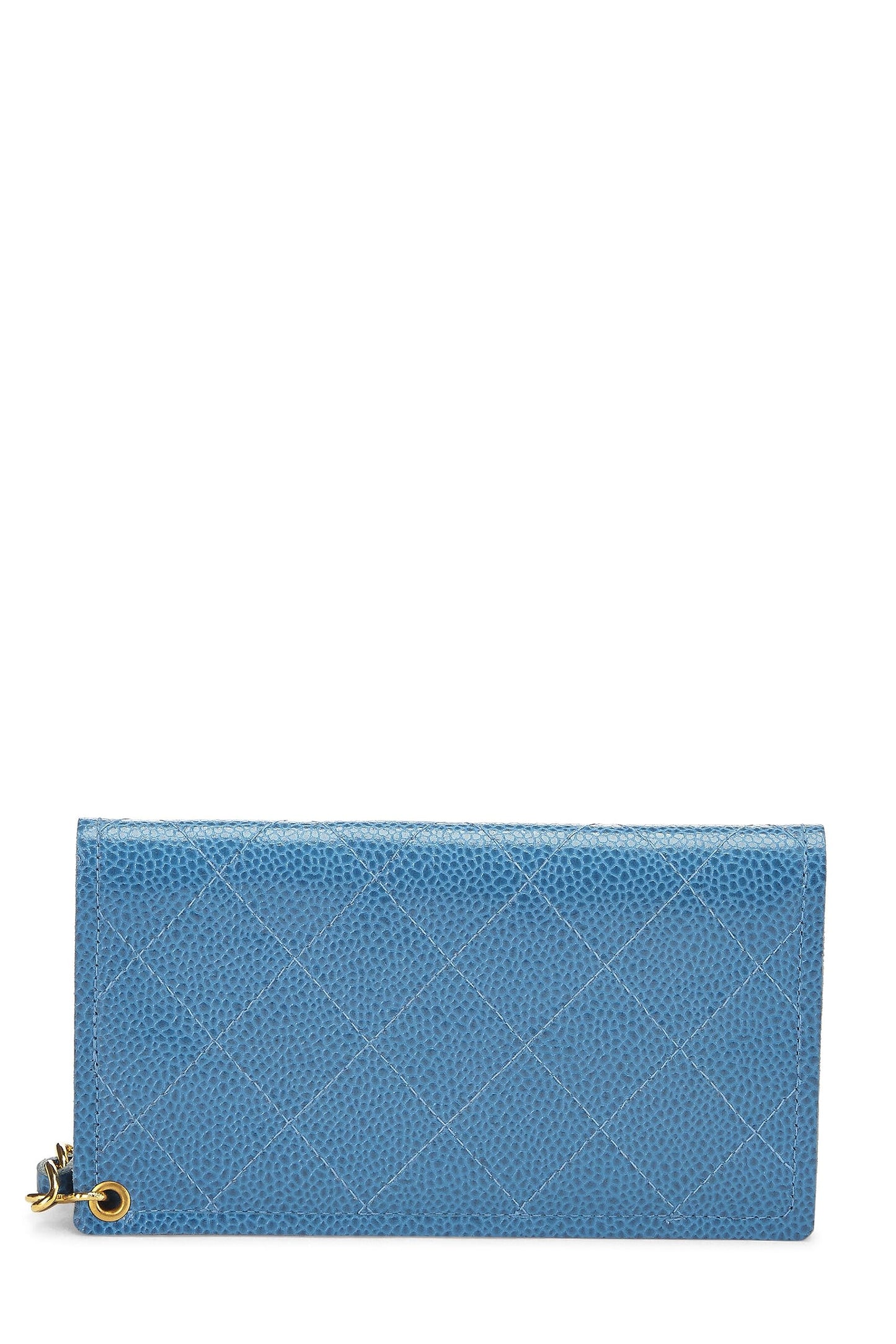 Chanel, Portefeuille sur chaîne Blue Caviar d'occasion (WOC), Bleu