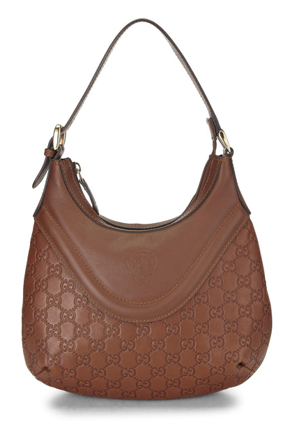 Gucci, sac hobo en cuir marron Guccissima d'occasion, marron