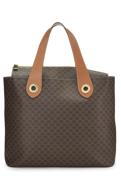 Céline, Pre-Loved Brown Coated Canvas Macadam Tote, Brown