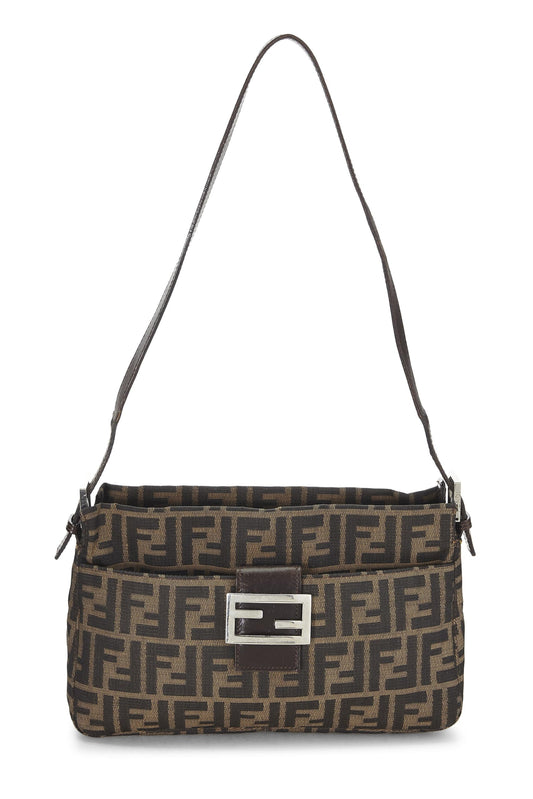 Fendi, sac à bandoulière en toile marron Zucca d'occasion, marron