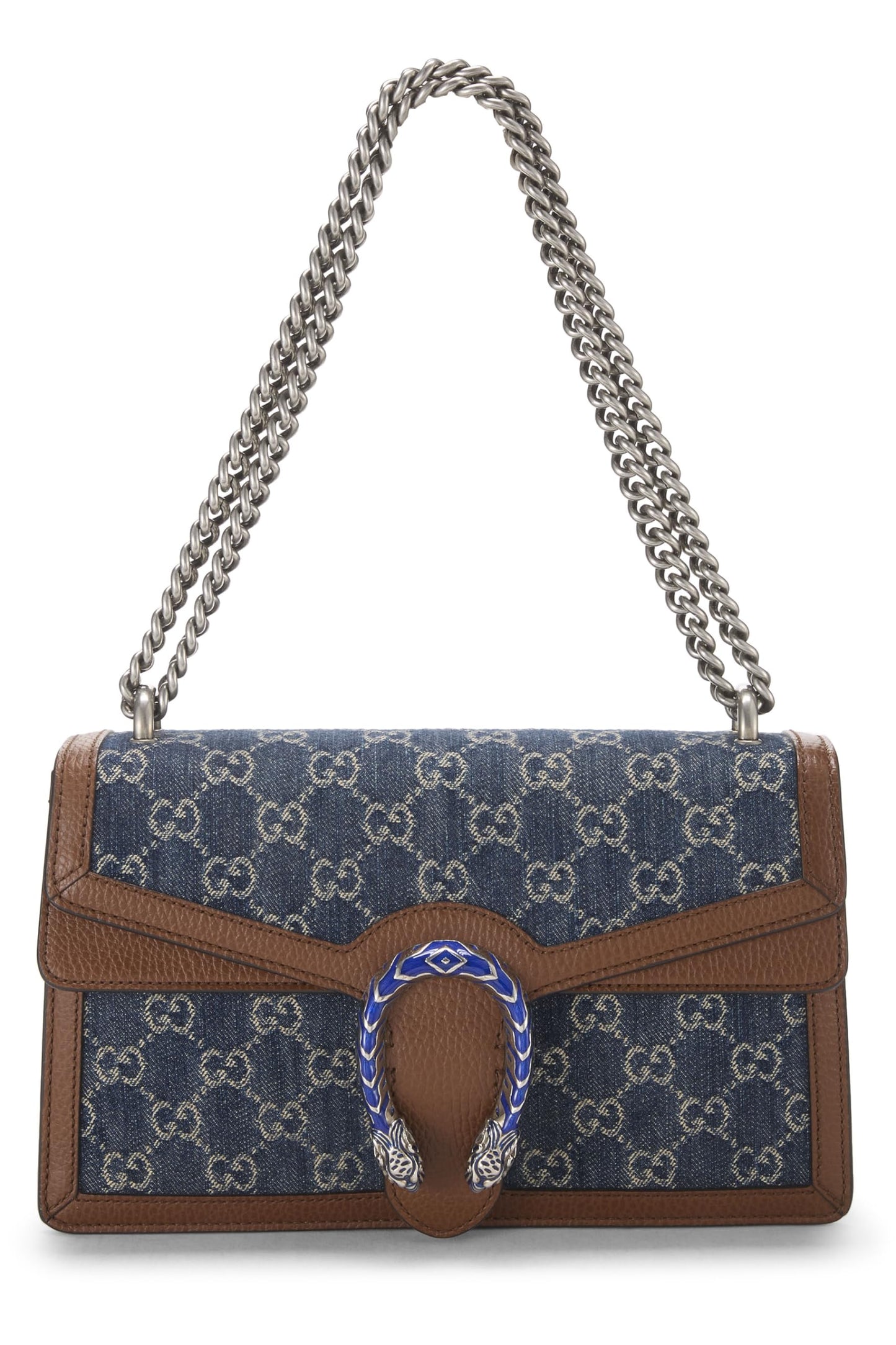 Gucci, Pre-Loved Blue Denim Dionysus Shoulder Bag Small, Blue