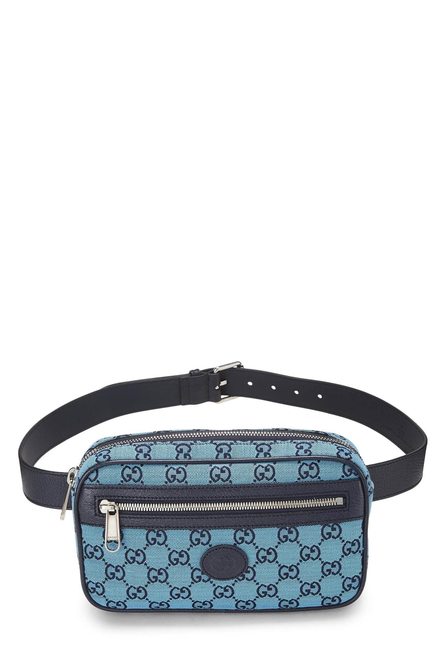 Gucci, Pre-Loved Blue GG Marmont Canvas Belt Bag, Blue