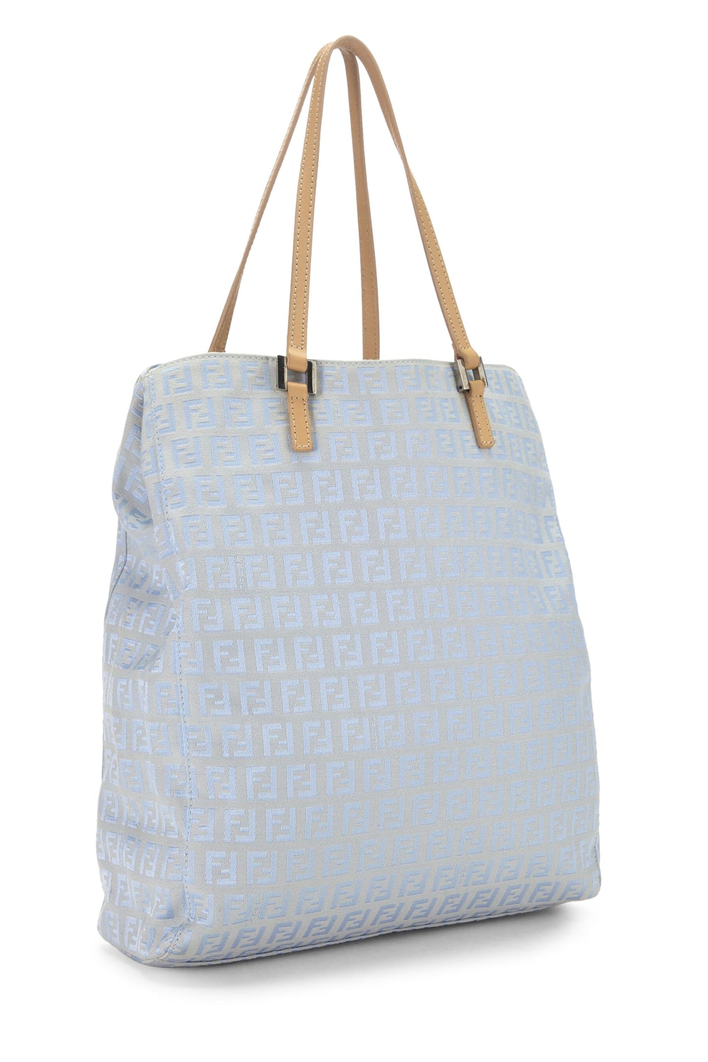 Fendi, sac fourre-tout vertical en toile Zucchino bleu d'occasion, petit modèle, bleu