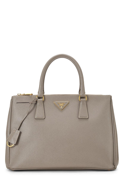 Prada, Bolso ejecutivo mediano Saffiano gris Pre-Loved, Gris