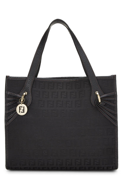 Fendi, Bolso tote pequeño de lona con forma de calabacín negro Pre-Loved, Negro