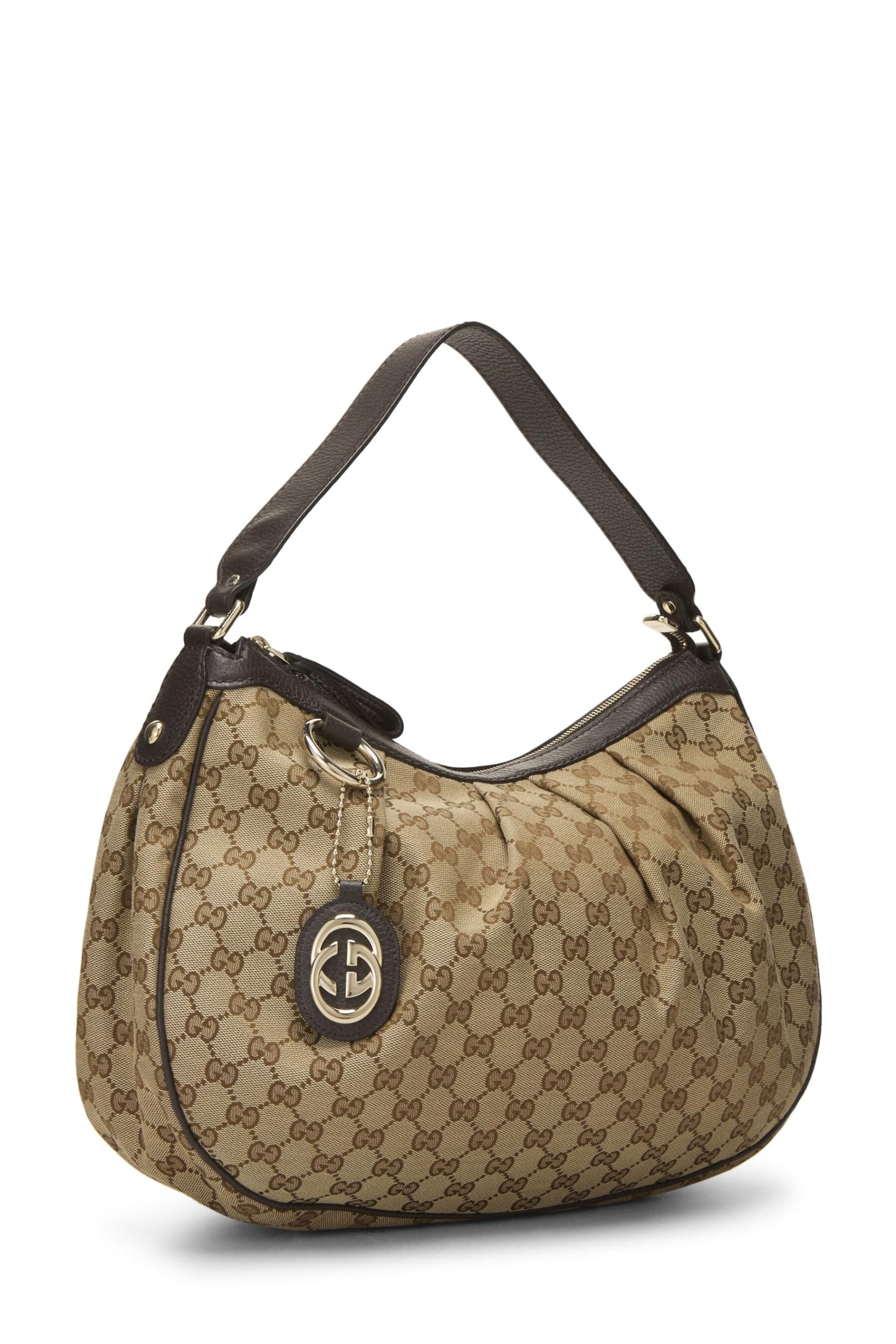 Gucci, sac hobo Sukey en toile GG marron d'occasion, marron