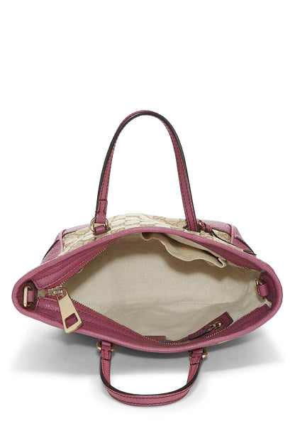 Gucci, sac fourre-tout Bree à poignée supérieure en toile GG violet d'occasion, petit modèle, violet