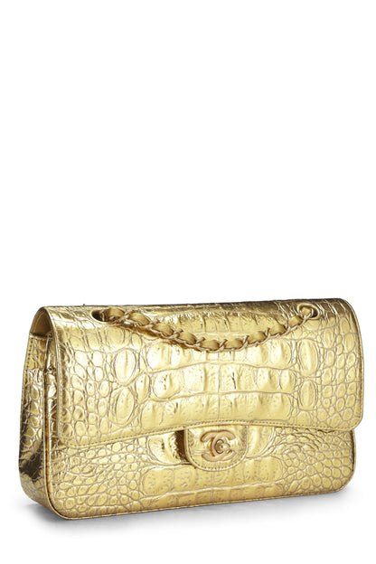 Chanel, Pre-Loved Gold Embossed Classic Double Flap Small, Gold