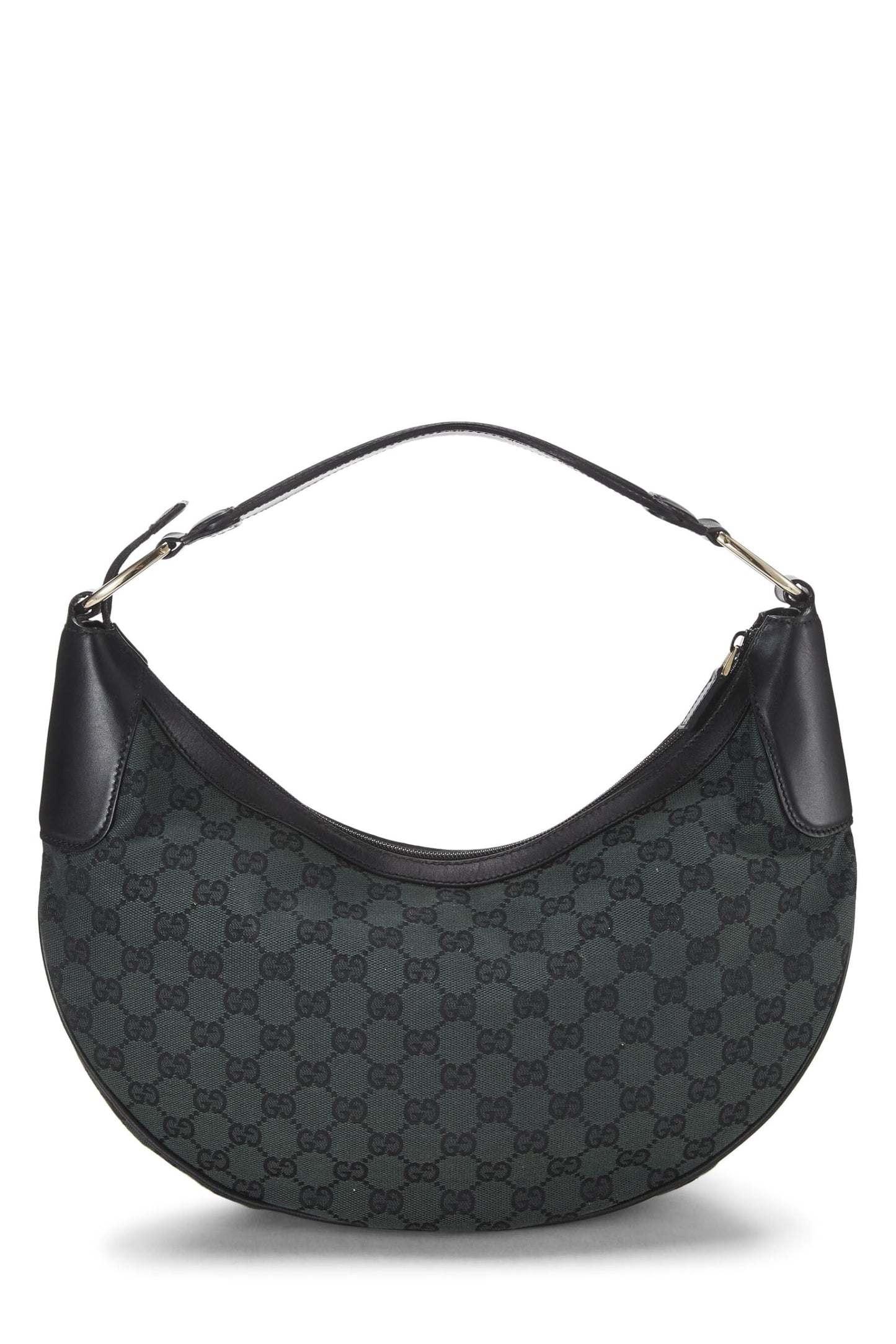 Gucci, sac hobo demi-lune en toile GG verte d'occasion, vert