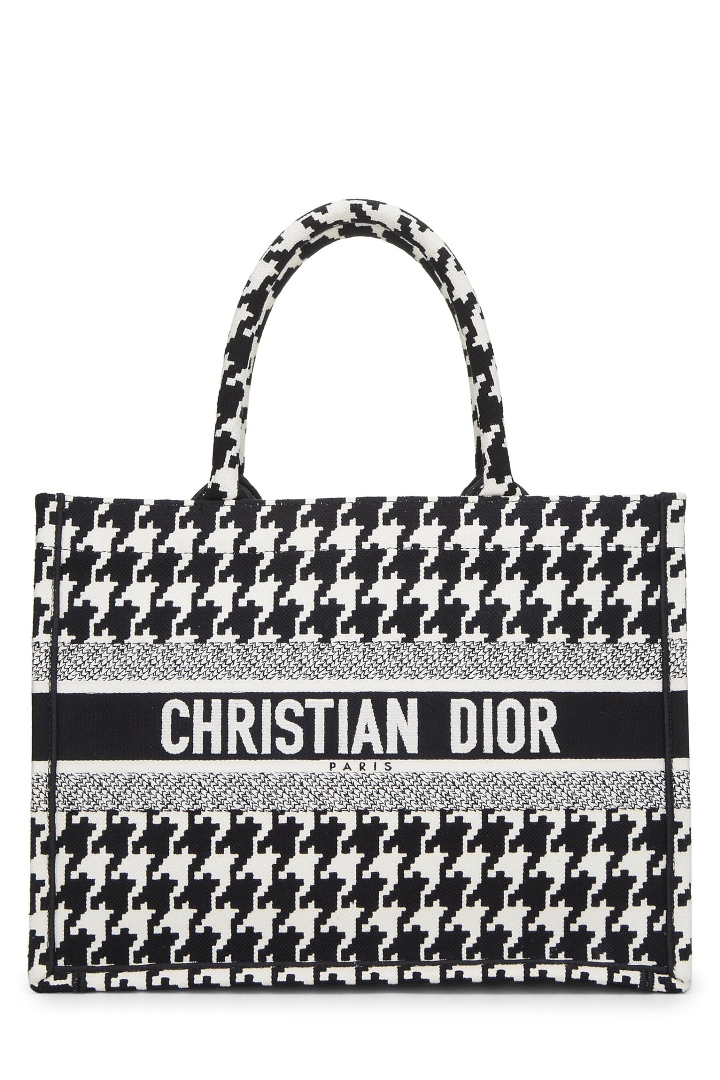 Dior, Sac fourre-tout à motif pied-de-poule noir et blanc, taille moyenne, multicolore