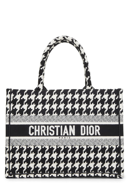 Dior, Pre-Loved Black & White Houndstooth Book Tote Medium, Multi