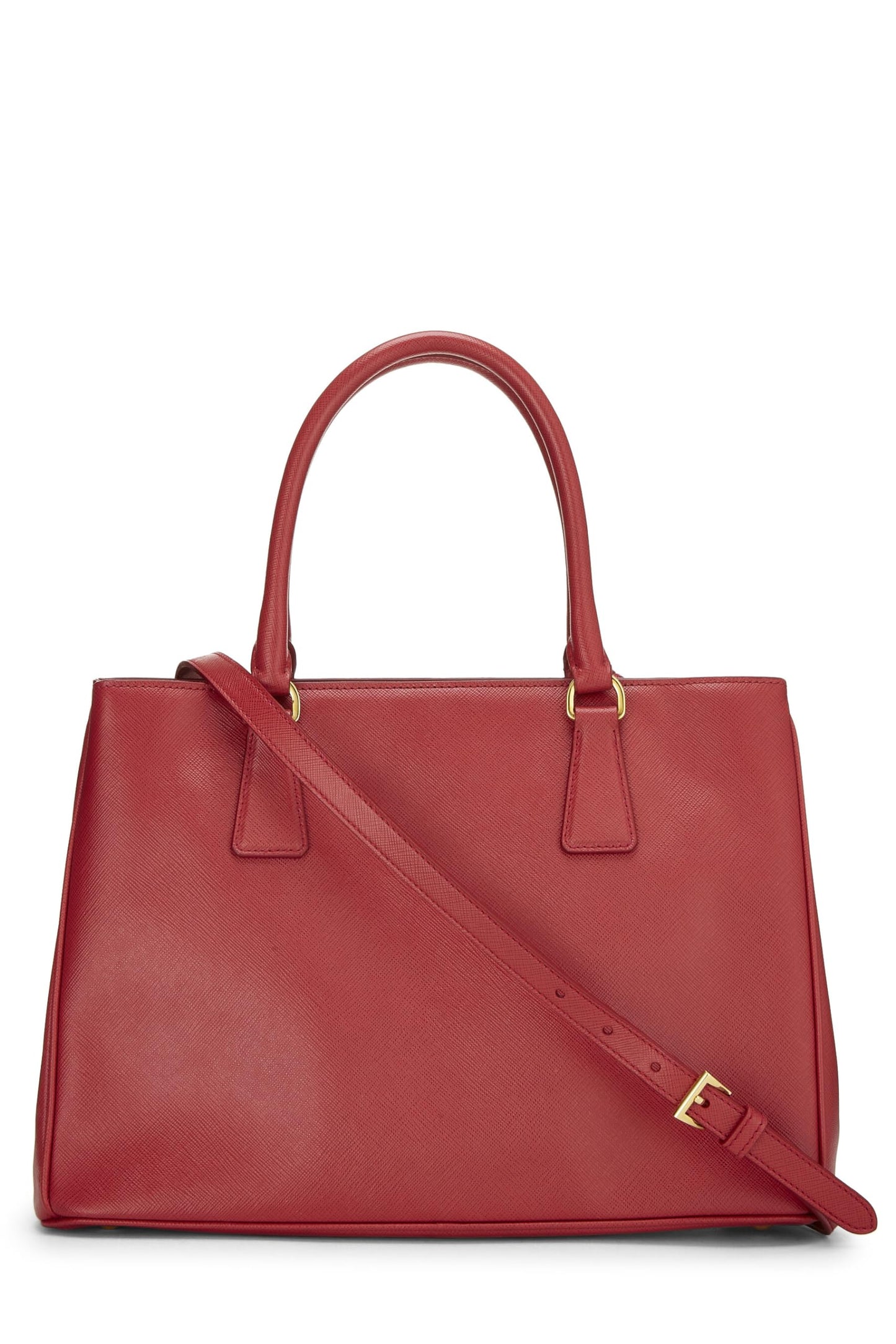 Prada, Bolso ejecutivo mediano Saffiano rojo Pre-Loved, Rojo