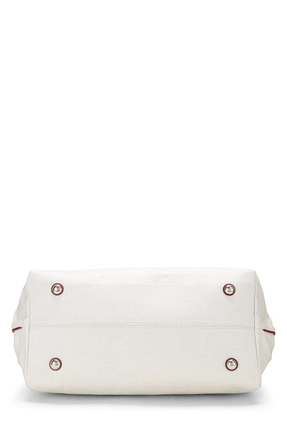 Louis Vuitton, Sac cabas Capri Articles De Voyage en toile blanche d'occasion GM, blanc