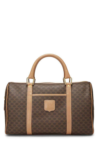 Céline, Sac Boston Macadam en toile enduite marron d'occasion, marron