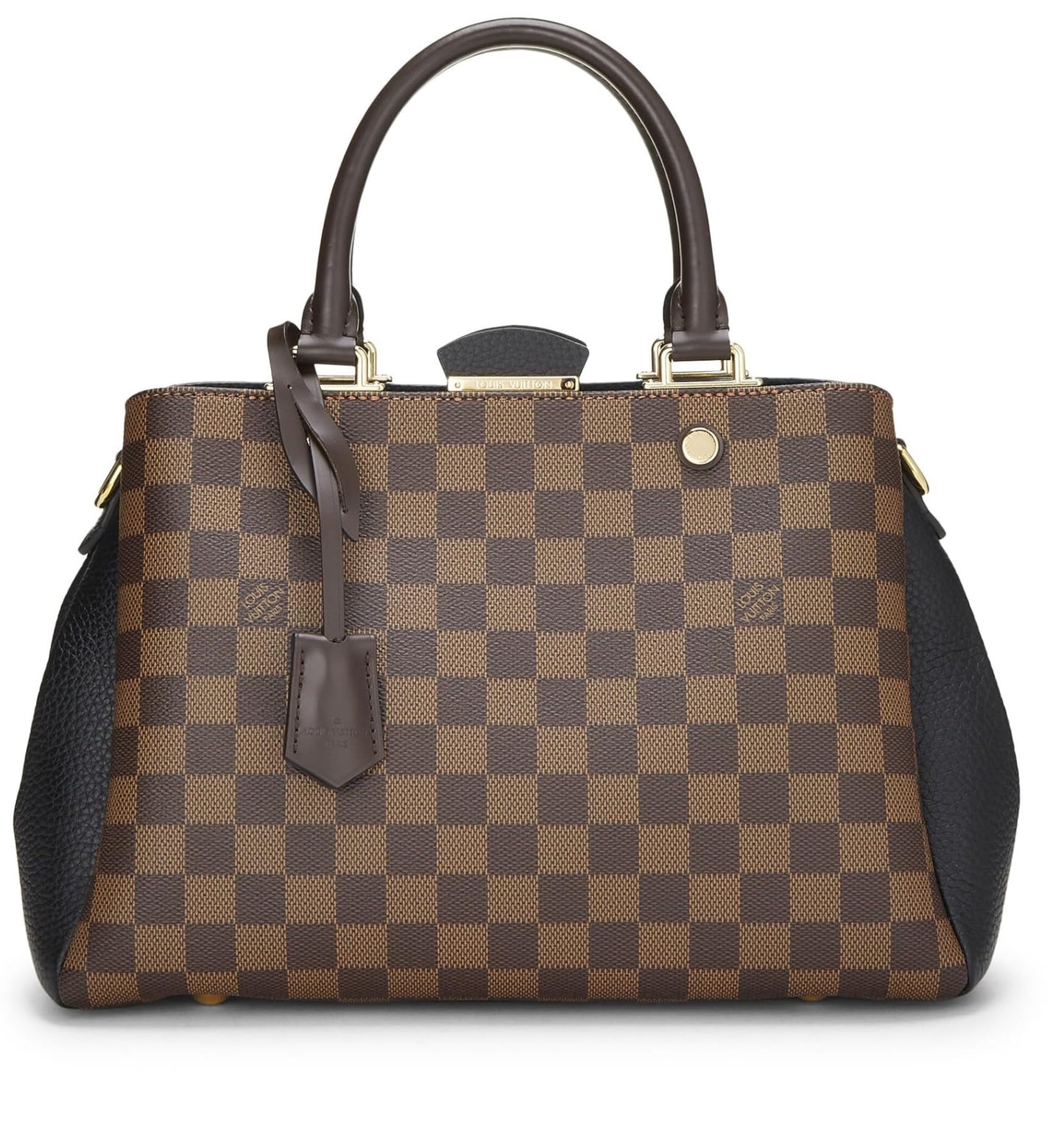 Louis Vuitton, Pre-Loved Damier Ebene Lona y cuero crema Bretaña, Negro