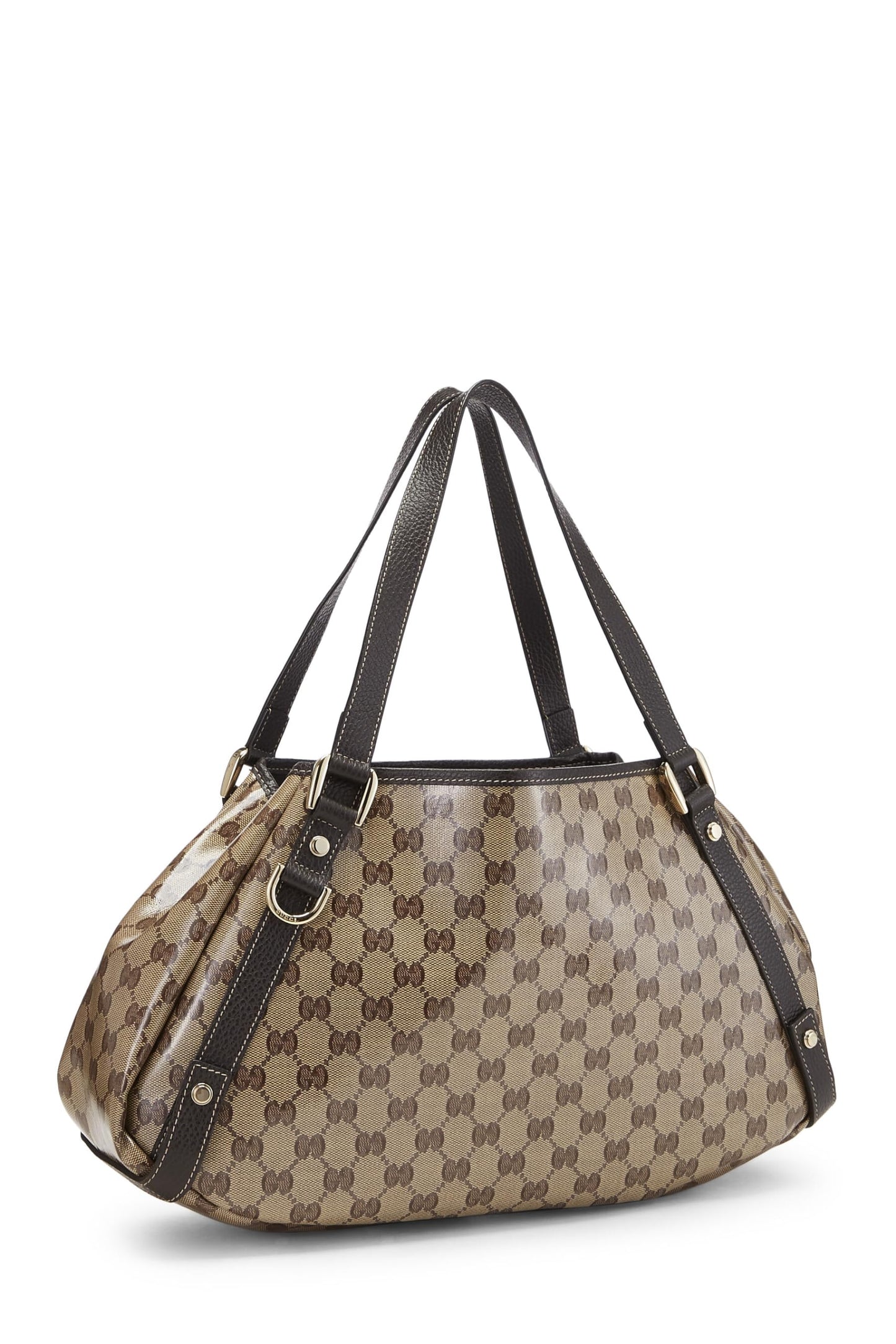 Gucci, Bolso tote Abbey de lona con cristales GG original Pre-Loved, Marrón