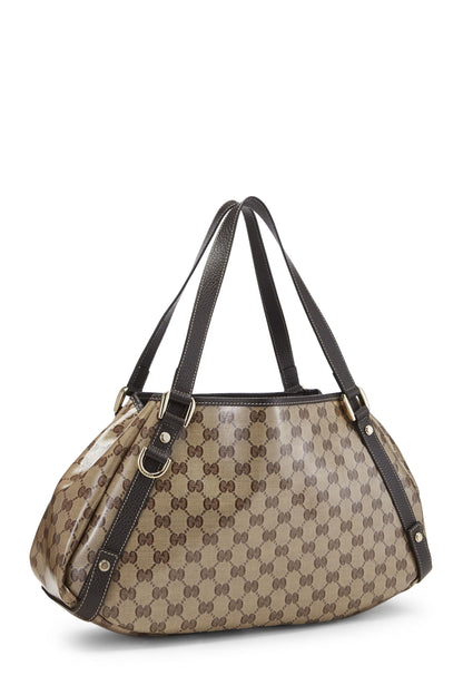 Gucci, sac fourre-tout Abbey en toile cristal GG d'occasion, marron