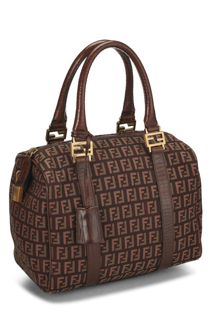 Fendi, sac Boston Mini Zucchino marron d'occasion, marron