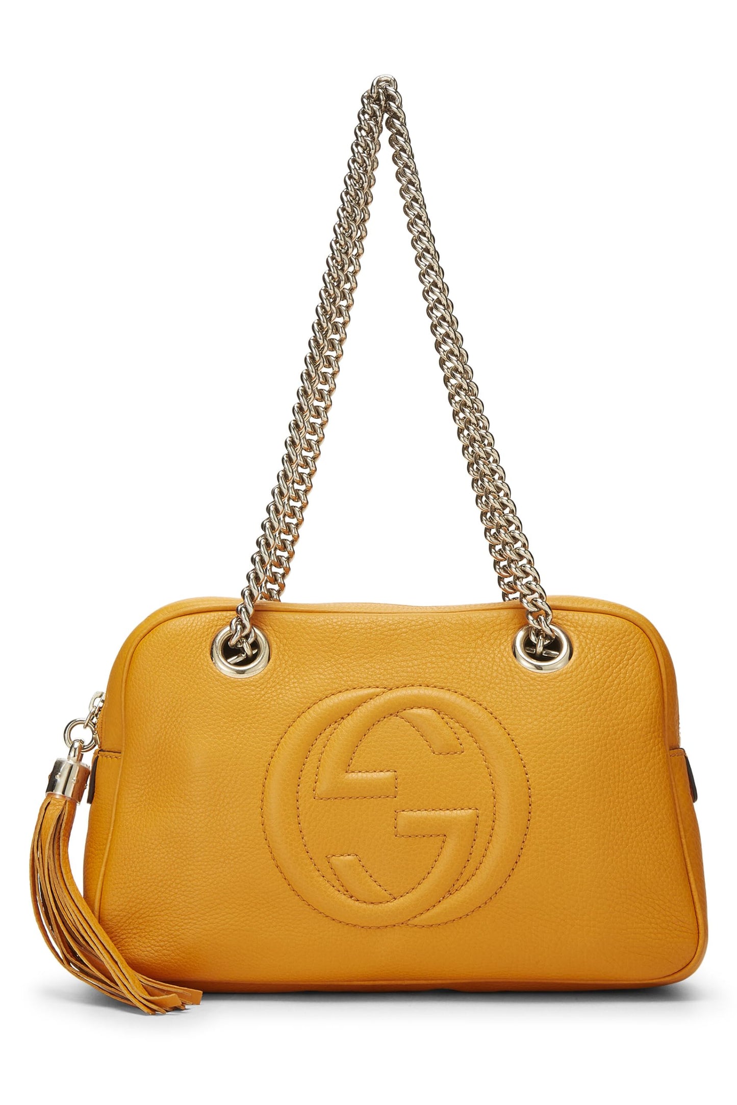 Gucci, Pre-Loved Orange Leather Soho Chain Shoulder Bag, Orange