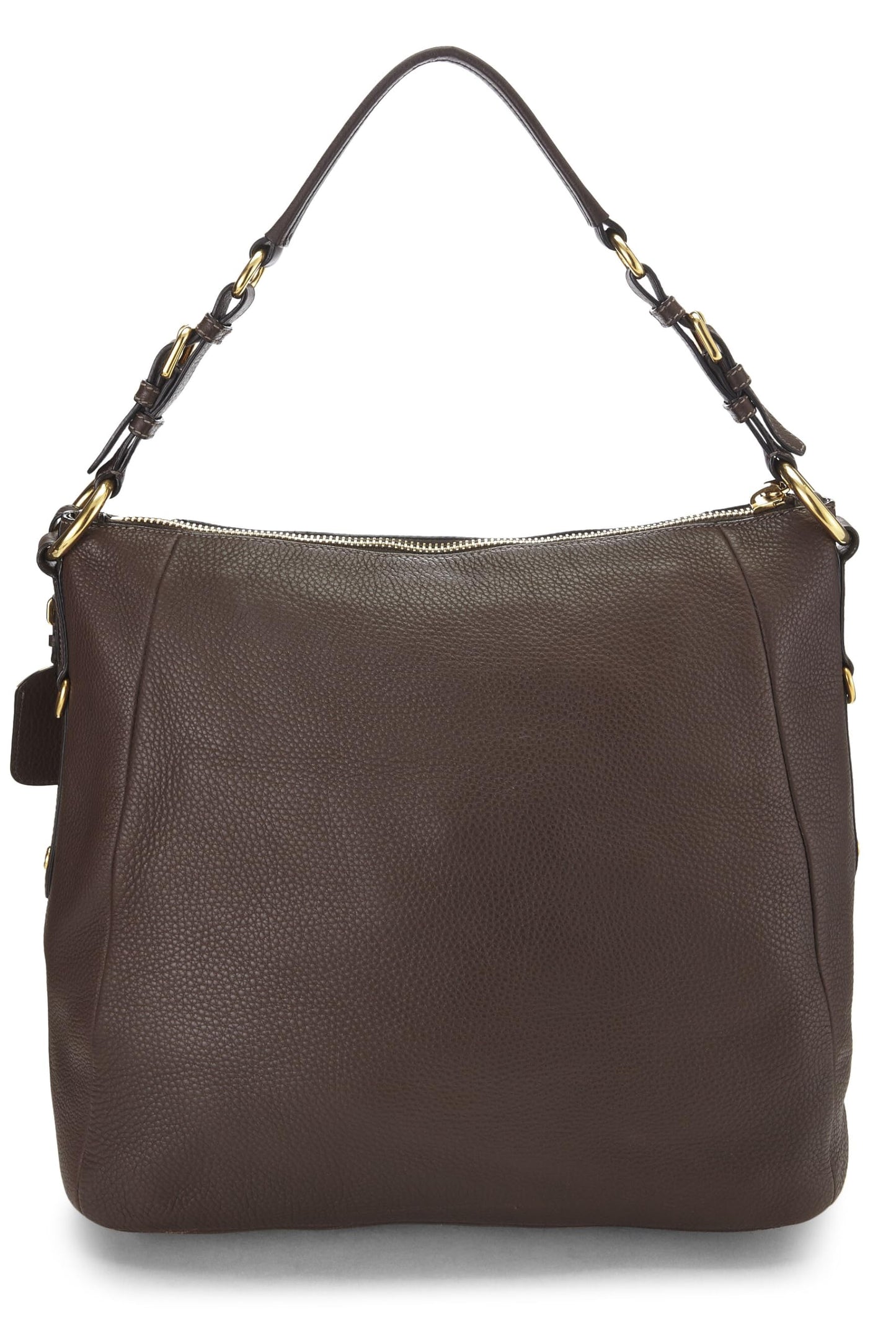 Prada, Pre-Loved Brown Vitello Daino Hobo, Brown