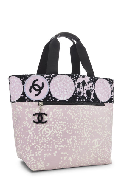 Chanel, Pre-Loved Pink Terrycloth & Canvas 'CC' Tote, Pink