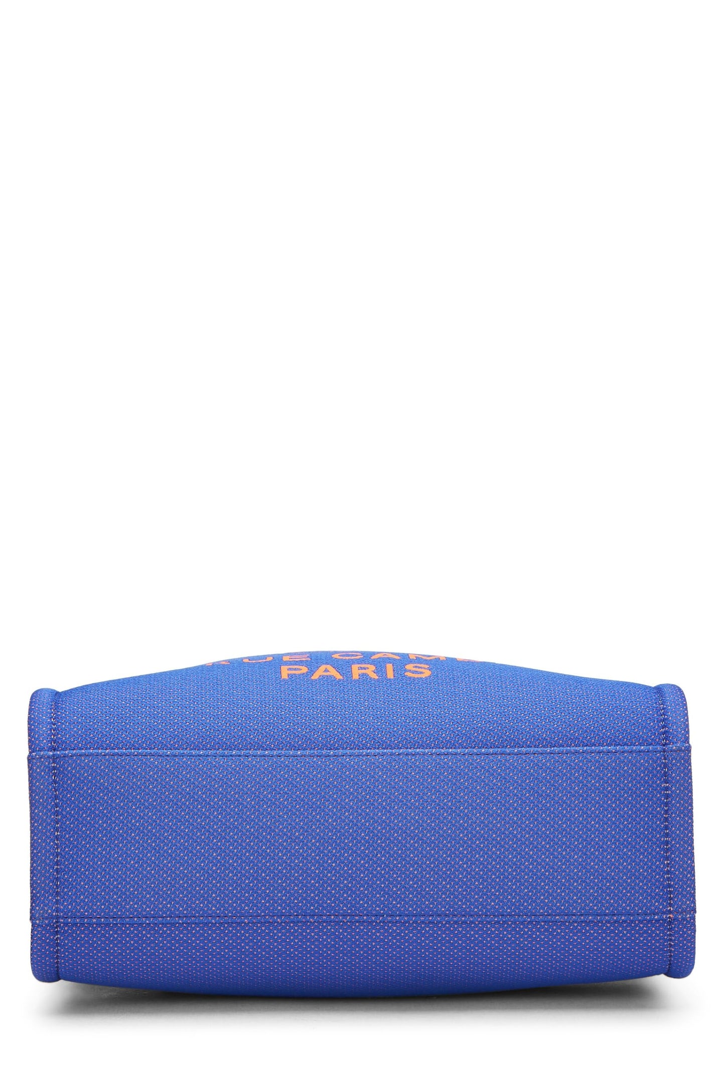 Chanel, Mini sac fourre-tout Deauville en toile bleue d'occasion, bleu