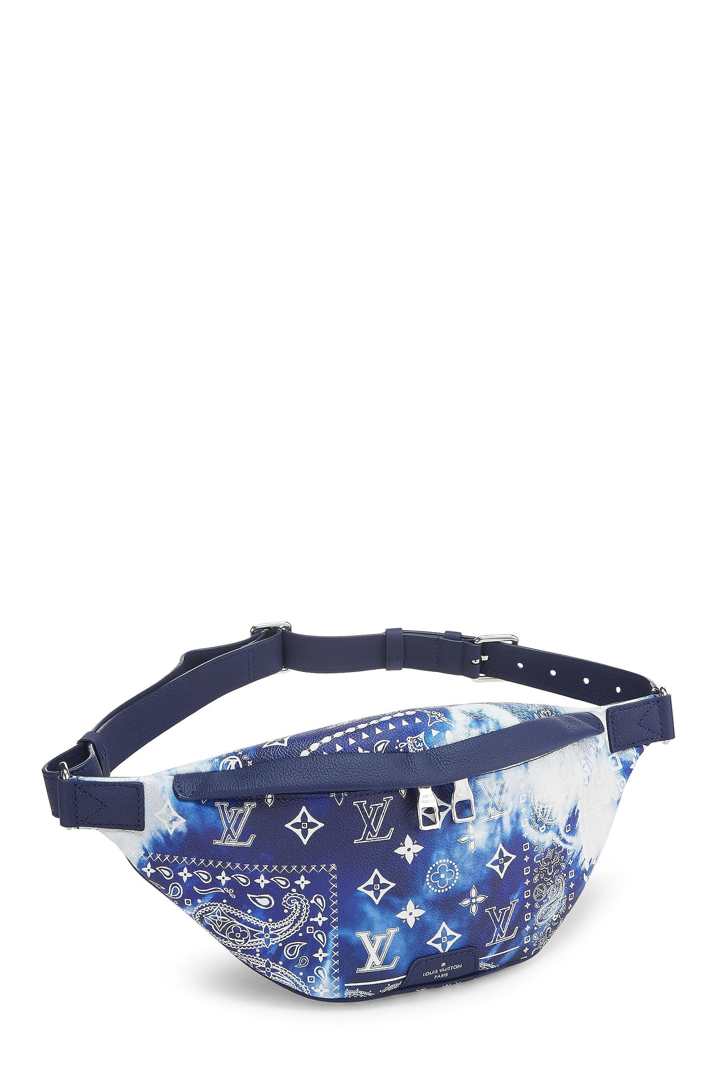 Louis Vuitton, sac banane Discovery Bandana Monogram bleu d'occasion, bleu