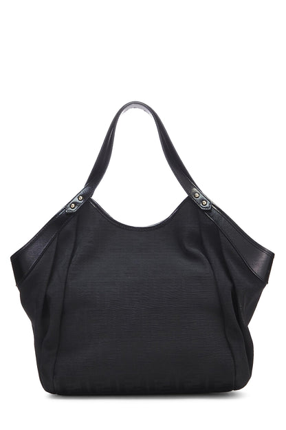 Fendi, sac fourre-tout Zucca Chef noir d'occasion, petit modèle, noir