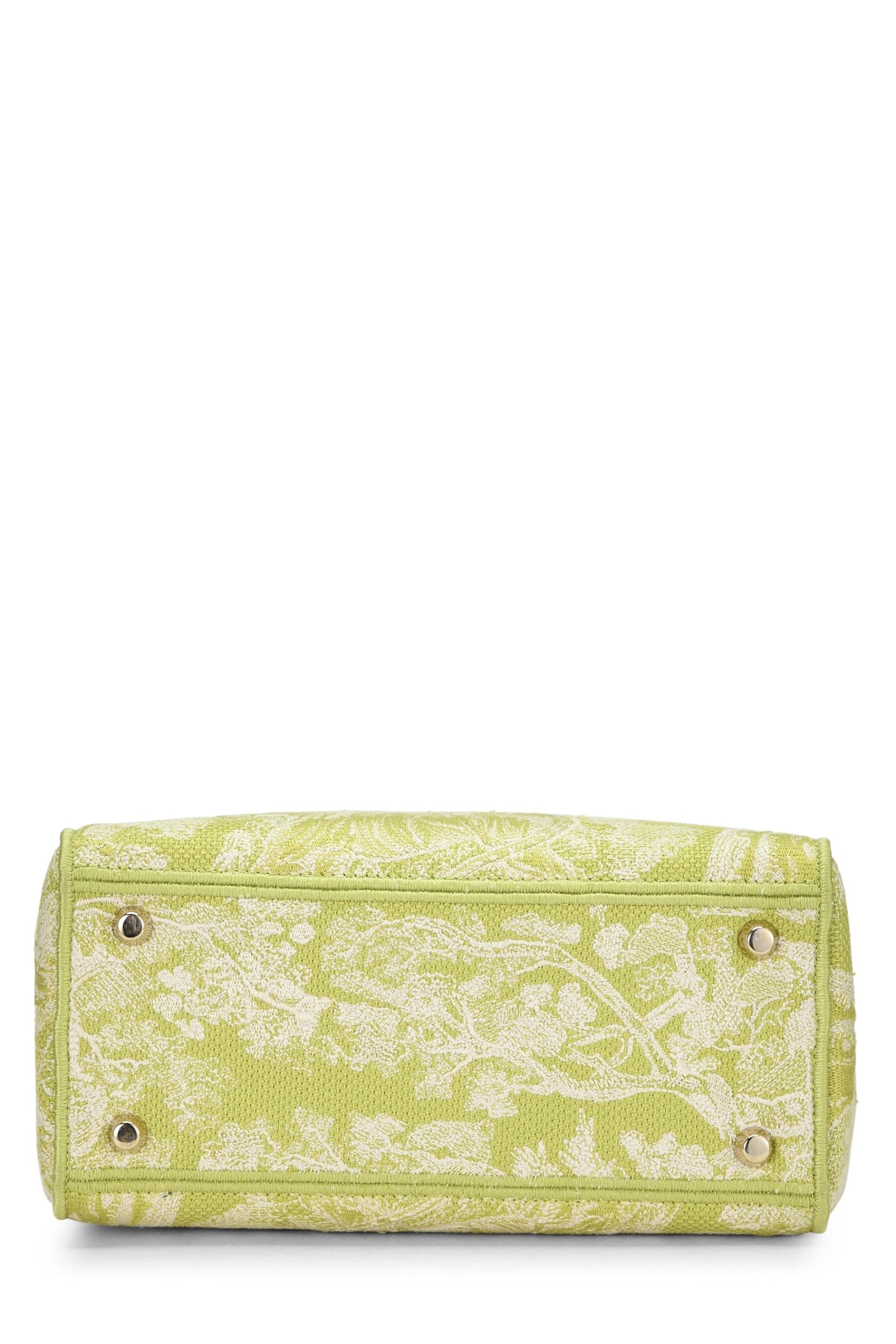 Dior, Pre-Loved Green Embroidered Canvas Lady D-Lite Medium, Green