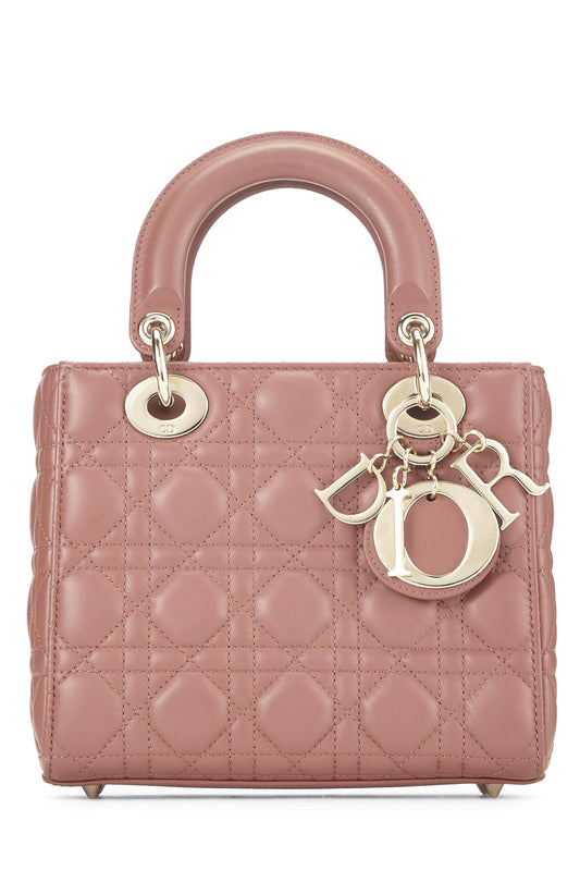 Dior, Sac Lady Dior Small en cuir d'agneau Cannage rose d'occasion My ABCDior, rose