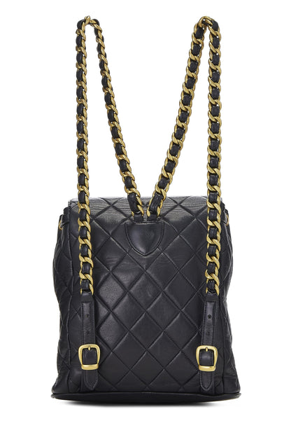 Chanel, Pre-Loved Black Quilted Lambskin 'CC' Classic Backpack Small, Black