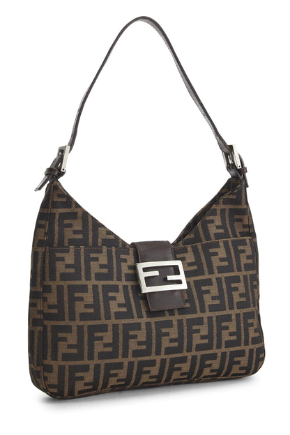 Fendi, Bolso de hombro de lona Zucca marrón Pre-Loved, Marrón