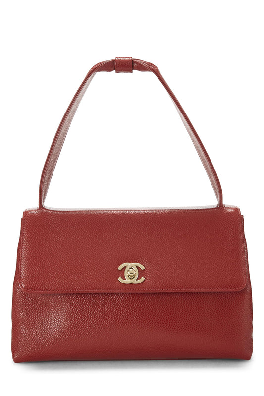 Chanel, sac à main Red Caviar Small d'occasion, rouge