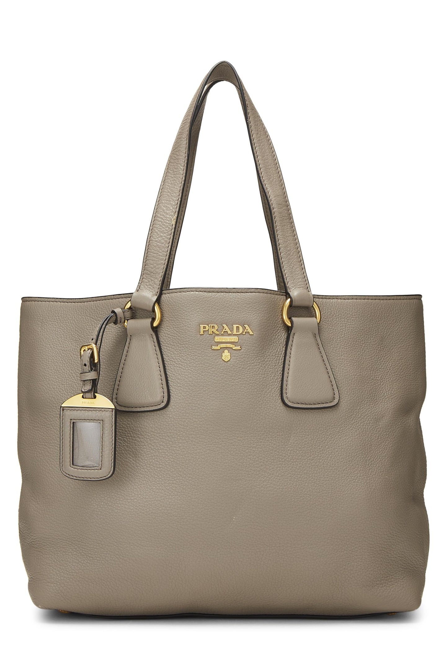 Prada, Pre-Loved Grey Vitello Daino Tote Small, Grey