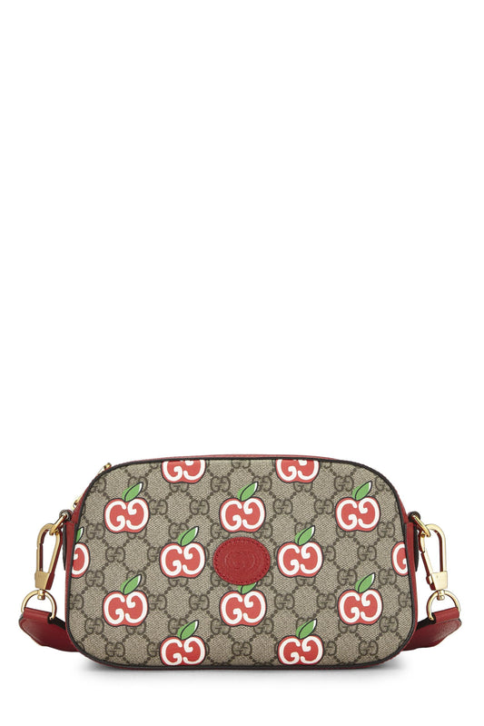 Gucci, sac photo Apple en toile GG Supreme d'origine d'occasion, rouge