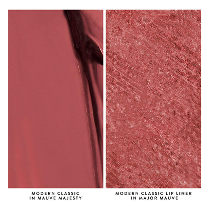 Duo Modern Classic de LAURA GELLER NEW YORK - Rouge à lèvres Mauve Majesty + Crayon à lèvres Major Mauve - Couleur ultra-riche - Luxueux et léger - Finition crème