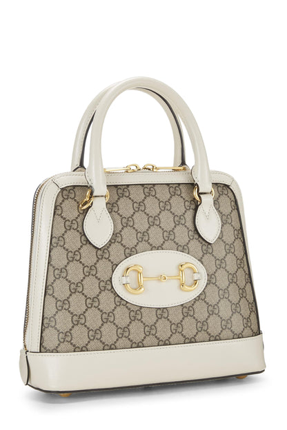 Gucci, Bolso pequeño con forma de caballo de lona GG Supreme original blanco Pre-Loved, Blanco