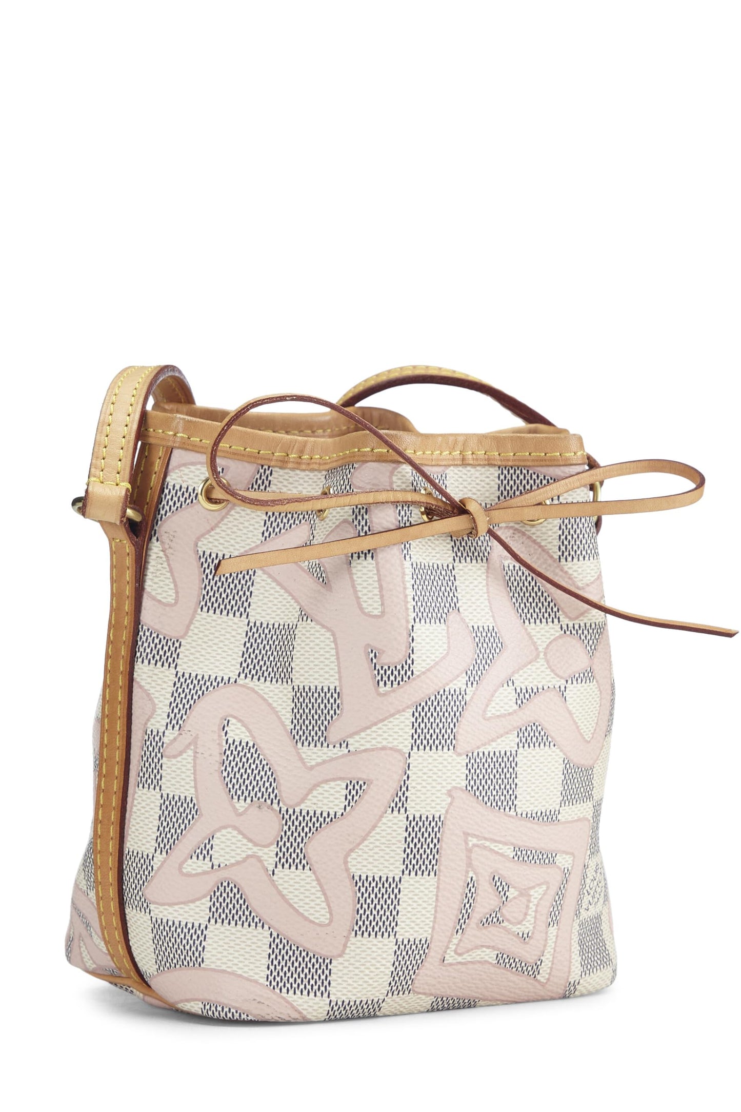 Louis Vuitton, Pré-Aimé Pink Summer Spirit Damier Azur Tahitienne Noé Nano, Blanc