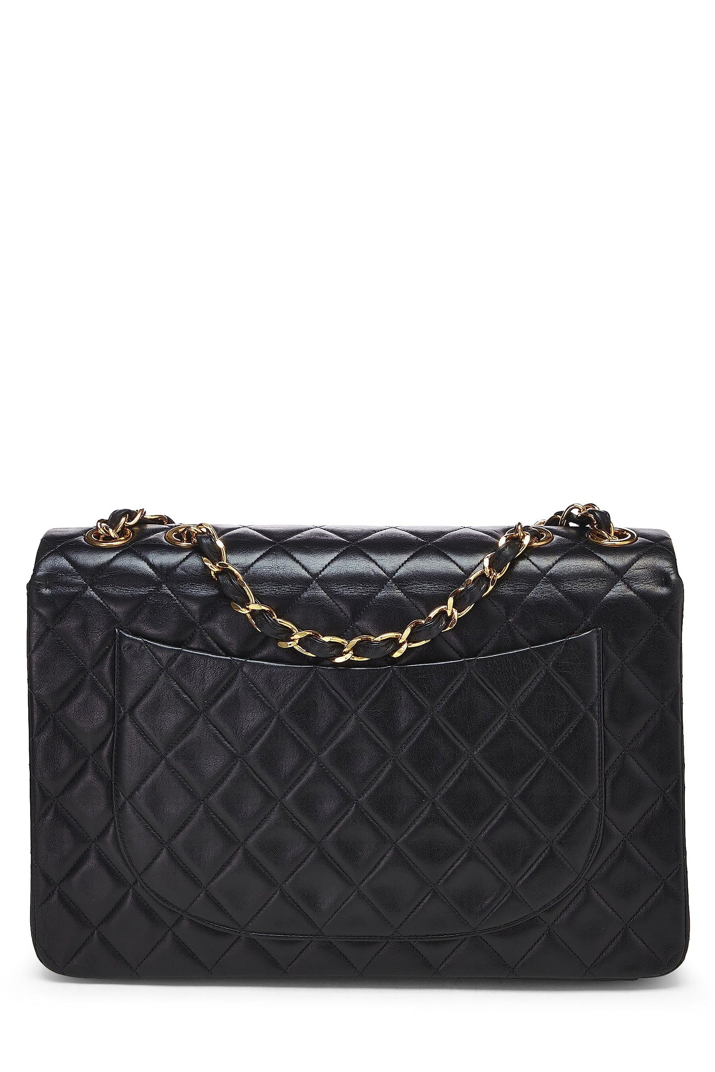 Chanel, Pre-Loved Black Quilted Lambskin Half Flap Maxi, Black