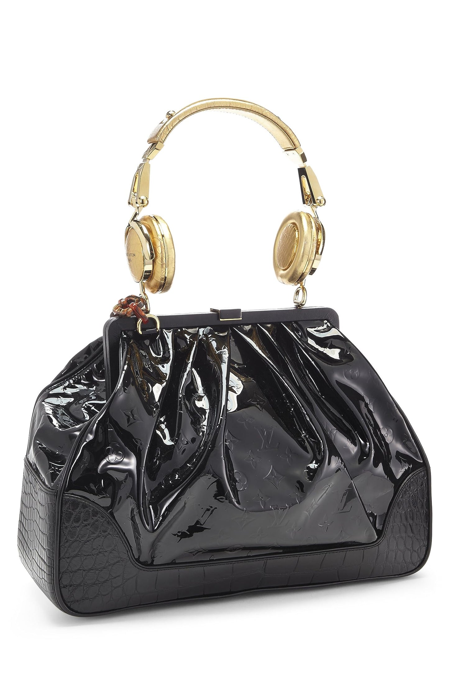 Louis Vuitton, Bolso para auriculares Vernis Les Extraordinaires con monograma negro Pre-Loved, Negro