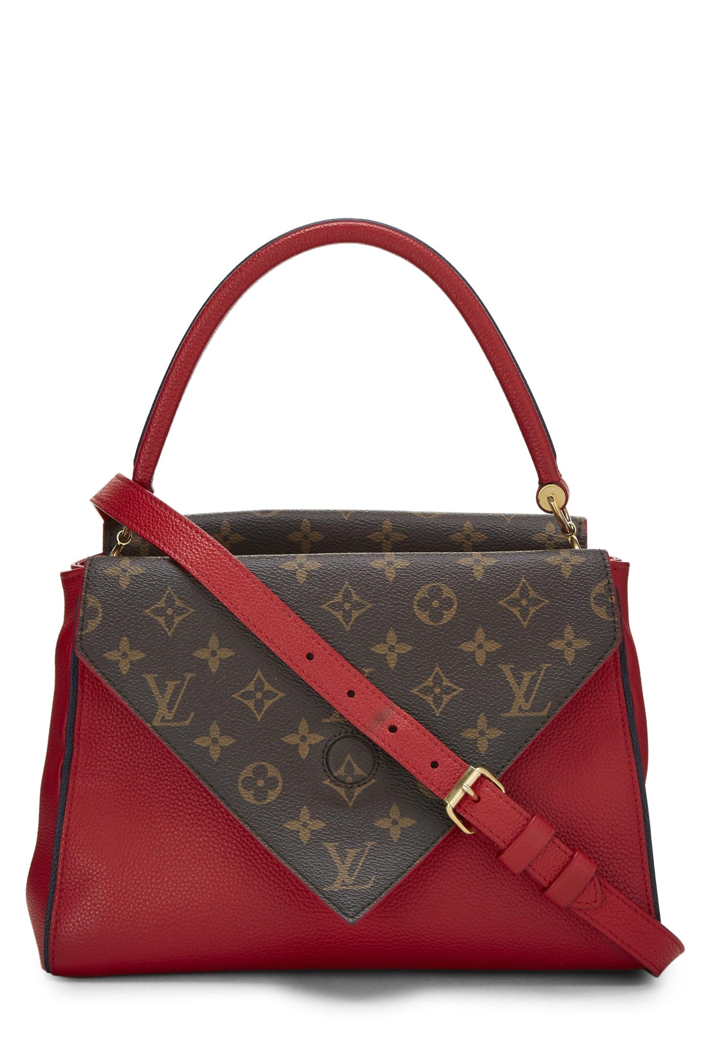 Louis Vuitton, Bolso con doble V de cuero con monograma rojo Pre-Loved, Rojo