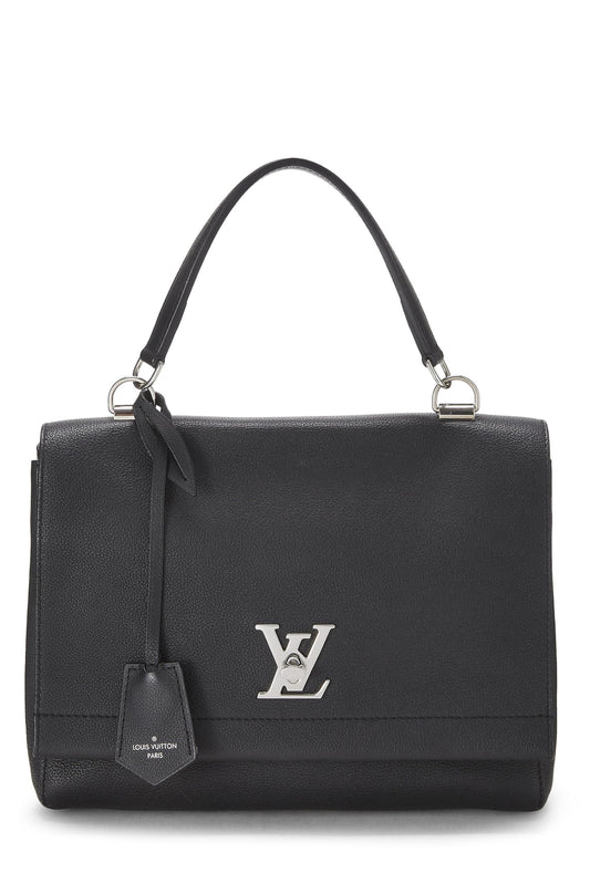 Louis Vuitton, Pre-Loved Black Leather Lock Me MM, Black