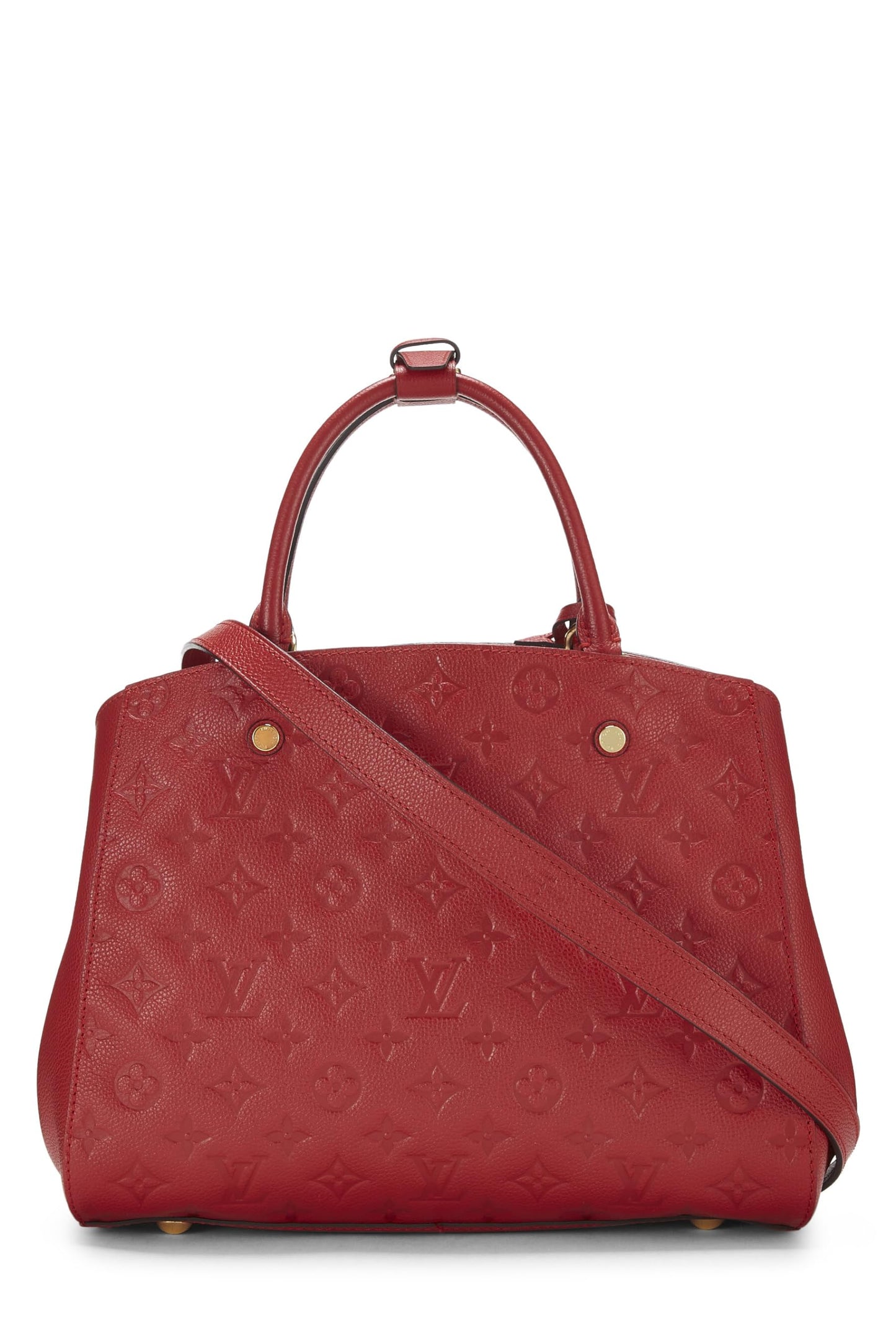 Louis Vuitton, Pre-Loved Red Monogram Empreinte Montaigne MM, Red