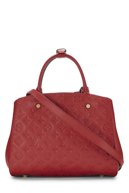 Louis Vuitton, Monogramme rouge pré-aimé Empreinte Montaigne MM, Rouge