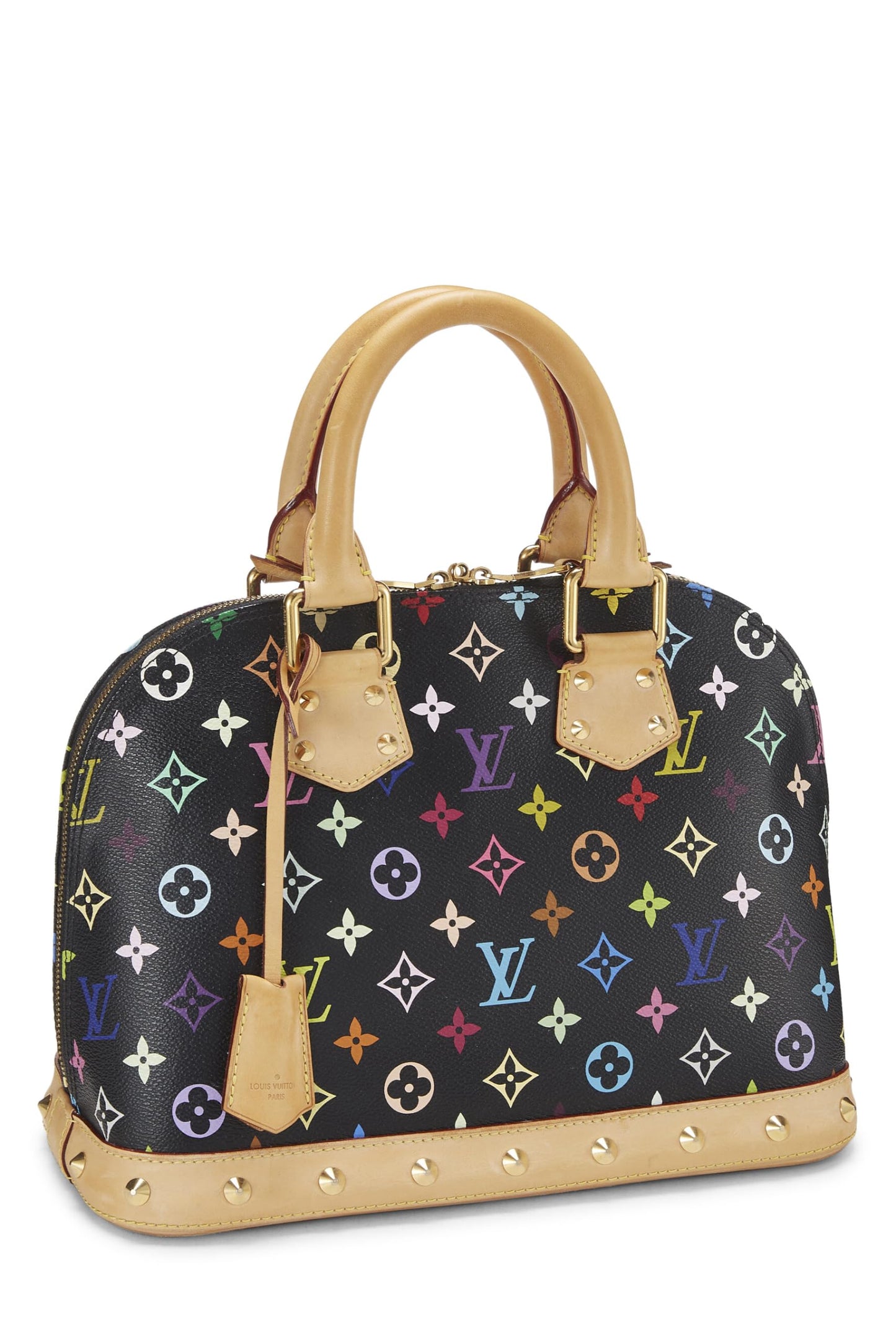 Louis Vuitton, Pre-Loved Takashi Murakami x Louis Vuitton Monograma blanco Multicolore Alma PM NM, Negro