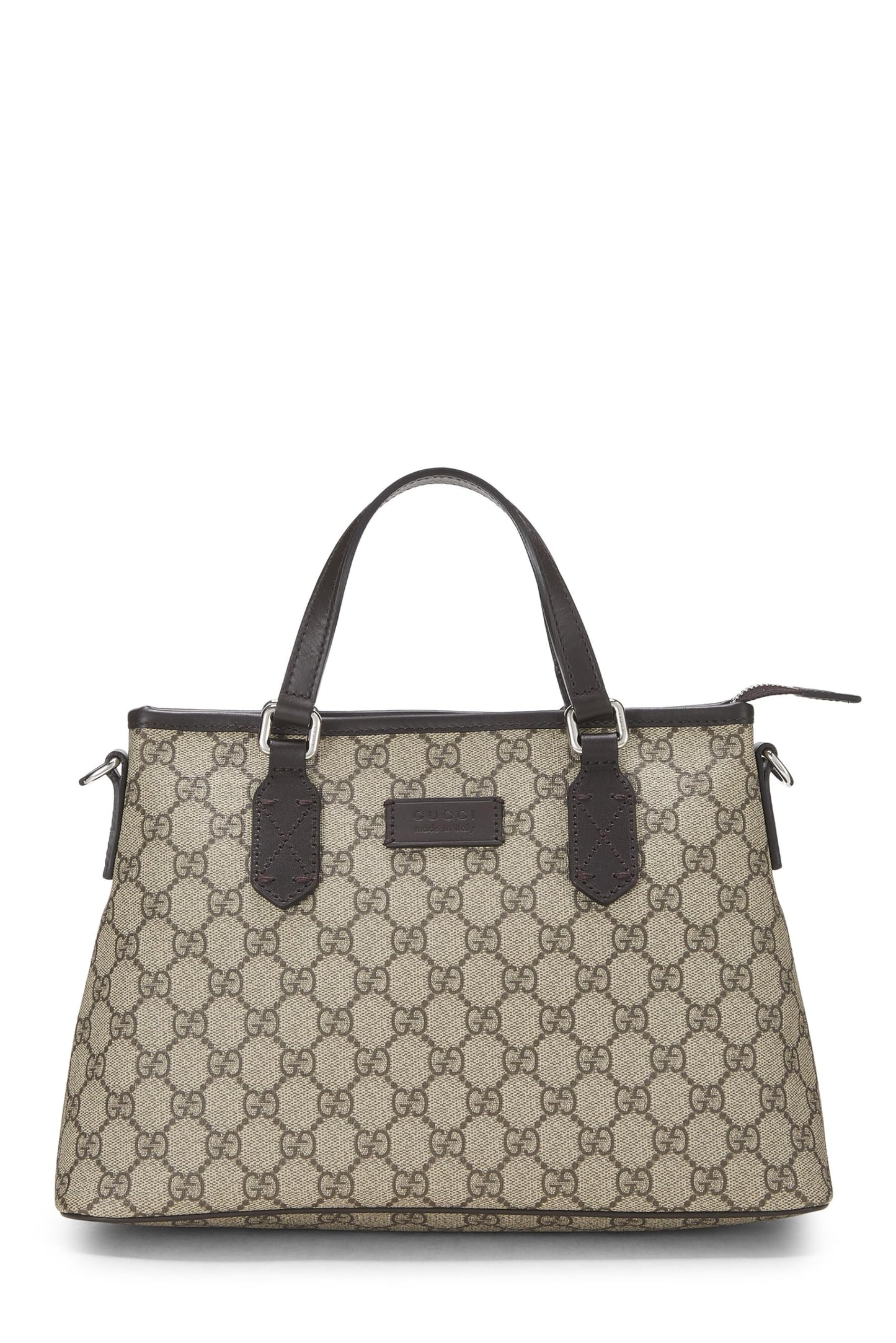 Gucci, sac fourre-tout zippé en toile GG Supreme marron d'origine d'occasion, marron