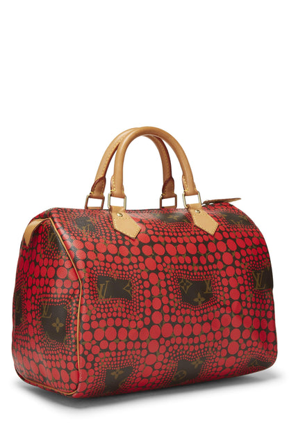 Louis Vuitton, Yayoi Kusama x Louis Vuitton Red Monogram Dots Infinity Speedy 30 d'occasion, rouge