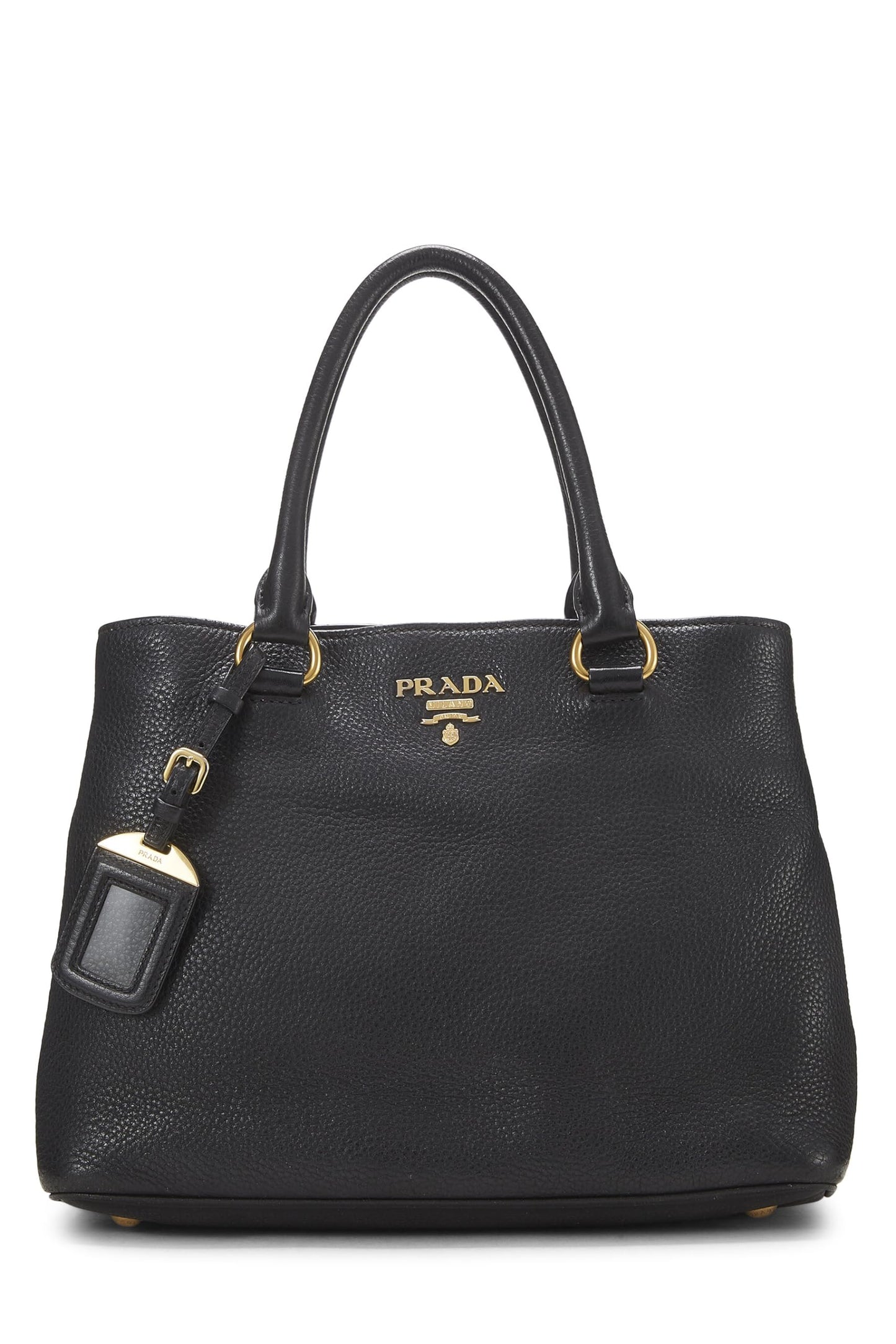 Prada, Pre-Loved Black Vitello Daino Convertible Handbag Small, Black